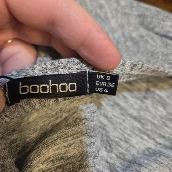 Boohoo Light Gray Long Sleeve Women's Top - Picture 7 of 9